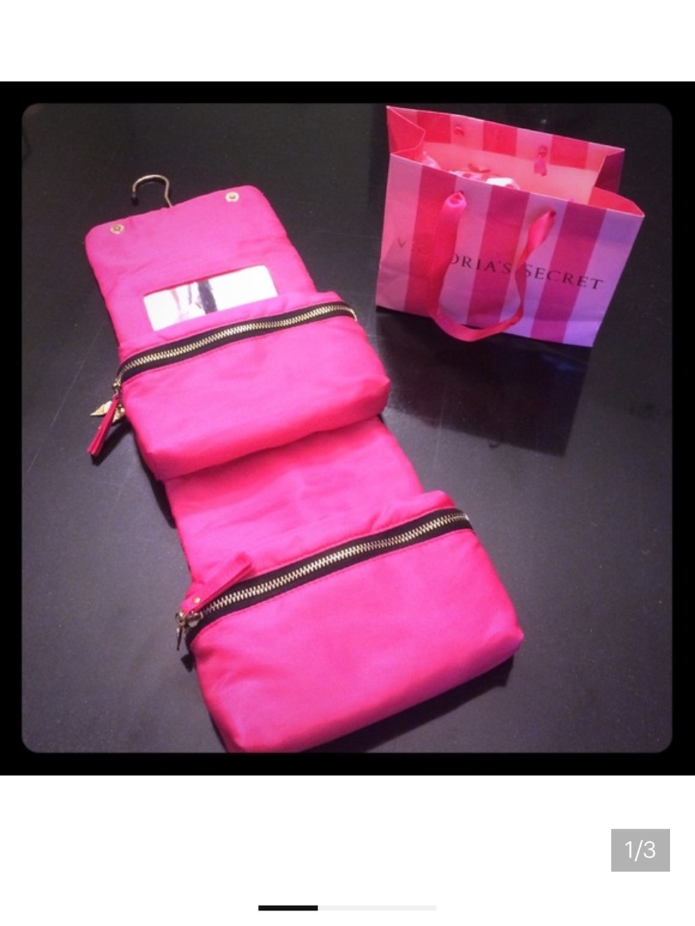 Victoria's Secret Bright Pink Hanging Cosmetic Organizer